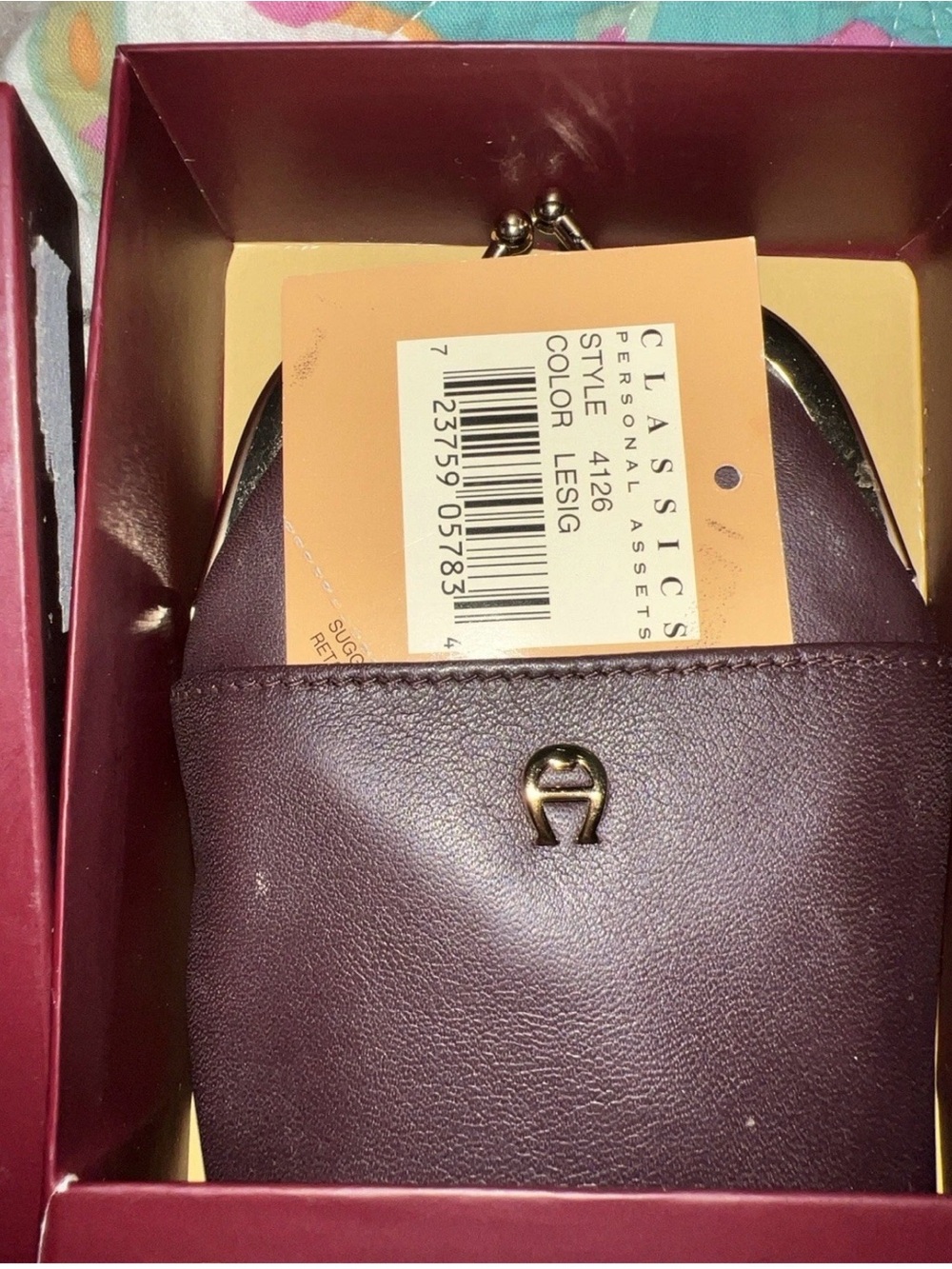 RARE Vintage Etienne Aigner Burgundy Leather Cigarette Case w/ Box & Tags - Picture 3 of 7